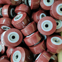 Roue en polyuréthane rouge robuste Carsun de 4/5/6/8 pouces avec roulement à billes 6203, fonctionnement silencieux et durable pour la fabrication en usine