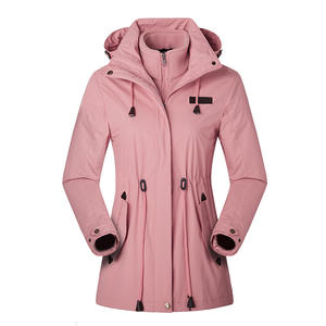Chaqueta <span class=keywords><strong>Blazer</strong></span> para Mujer, 3 en 1, de Longitud Media, Desmontable, Conjunto de Dos Piezas, Forro Polar, Gruesa, con Patrón 3D, Moderna, para Otoño e Invierno - Product Image 1