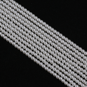 Hạt cườm tròn trắng nhiều kích cỡ từ 2-12mm làm từ vỏ trai ngọc trai & dây chuỗi - Product Image 4