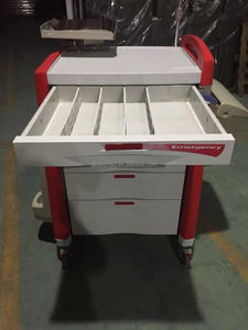 Chariot d'urgence en ABS médical Ginee pour la clinique Chariot de traitement de médicaments en plastique - Product Image 5