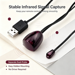 สายเคเบิล IR IFA02, ตัวขยายสัญญาณ IR แบบ USB หัววัดคู่, แบบเสียบใช้งานได้ทันที, ติดตั้งแบบซ่อนสำหรับทีวี, กล่องรับสัญญาณ, สายเคเบิล IR สำหรับโปรเจคเตอร์ - Product Image 5