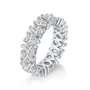 Bague d'éternité en moissanite pavée en forme de poire, en argent S925, empilable, pour cadeau d'anniversaire de mariage - Product Image 2