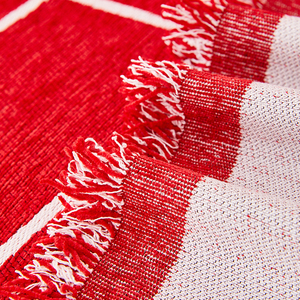 Funda de sofá de chenilla para boda, funda de sofá <span class=keywords><strong>Reversible</strong></span>, manta de tela, toalla de pelo de arena a prueba de polvo, Rojo - Product Image 4