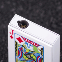 Briquet à cigare Hongjing, allumage direct, logo personnalisable, couleur, carte à jouer, portable, coupe-vent, briquet à cigare