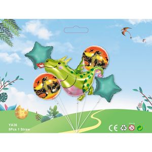 สเตโกซอรัสลูกโป่งฟอยล์5ชิ้นช่อดอกไม้ธีมไดโนเสาร์อุปกรณ์ปาร์ตี้สำหรับเด็กวันเกิดจบการศึกษาวันแม่ - Product Image 1