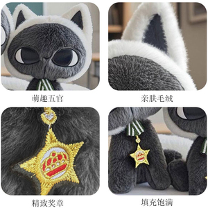 Giocattolo di Peluche a Forma di Gatto con Stelle e Luna, OEM ODM, Basso MOQ, Alta Qualità, Produttore di Animali di Peluche, Giocattoli Personalizzati per Vendita al Dettaglio e Regali - Product Image 2