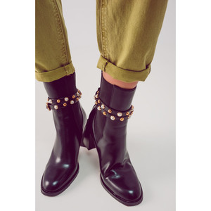 Jeans Slouchy a Vita Media in Cotone Colore Verde Acido - Product Image 5