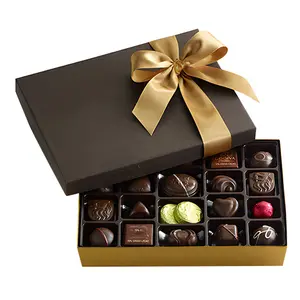 Fabrika özel yaratıcı desen çeşitli şeker çikolata şeritli kutular kaplı çikolata hediye kutusu