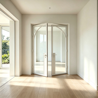 Portes intérieures en verre à charnières en acier avec cadre en fer |   Portes intérieures vitrées résidentielles pour maison et appartement