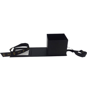 Caja de vela plegable con cierre de cinta negra romántica personalizada, ventana de PVC de lujo, embalaje de papel elegante, cinta negra para eventos románticos - Product Image 4