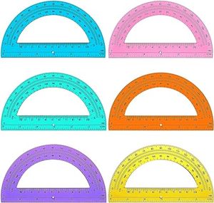 Toptan 6-Inch saydam plastik Protractors çocuklar için çocuk okul çalışması için 180 derece geometri açı ölçümü - Product Image 4
