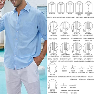 Camicie da <span class=keywords><strong>Uomo</strong></span> OEM Casual con Colletto Rovesciato <span class=keywords><strong>a</strong></span> <span class=keywords><strong>Righe</strong></span> Maniche Lunghe Business Casual con Bottoni in <span class=keywords><strong>Lino</strong></span> Tinta Unita - Product Image 5