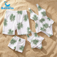 Nieuwe familie bikini rok shorts zwemkleding sets bloemen zomer moeder vader en baby kinderen strand zwemkleding