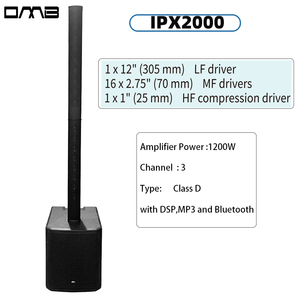 Ipx2000 1200W dòng mảng âm thanh chuyên nghiệp hỗ trợ cột loa siêu trầm hoạt động tích hợp bộ khuếch đại DSP Công suất lớp D - Product Image 1
