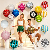 Ballons disco 4D irisés de bonne qualité, ronds, brillants, métalliques argentés, décorations de fête d'anniversaire, 22 pouces, ballon en feuille d'aluminium 4D