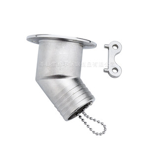 Col de remplissage d'huile en acier inoxydable de 38 mm avec couvercle à chaîne, quincaillerie marine pour réservoir de carburant de bateau, poli miroir 316 - Product Image 2