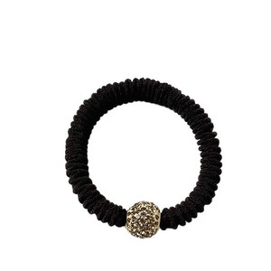 High Elasticity Korean Style Rhinestone Hair Ties For Women Daily Use Nylon Hair Accessories Pleated <b>Circle</b> Design - Product Image 5