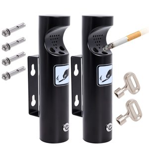 Support décoratif <span class=keywords><strong>extérieur</strong></span> avec grand <span class=keywords><strong>cendrier</strong></span>, cendriers extérieurs et réceptacles à cigarettes muraux, poste de fumeur mural - Product Image 6