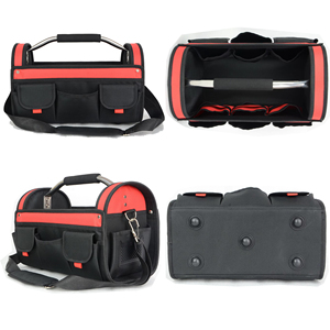 16 Inch Large Open Top <b>Tool</b> Bag Steel Pipe Handle 600D Multi Pocket Tote for Car Repair Repairman-Customizable OEM ODM - Product Image 1