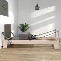 Lit de Pilates en érable massif, durable, réglable, classique et minimaliste, idéal pour la rééducation à domicile et les studios de fitness