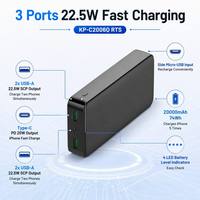 Power Bank Ukalun 20000mAh 2x USB-A Type-C PD 20W SCP 22.5W, 4 Indikator LED, Tersedia Siap Kirim Grosir