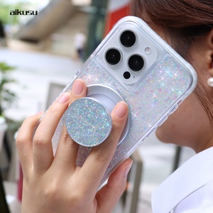 Étui de téléphone personnalisé Bling Bling Tpu Pc Tpe Anti-jaunissement Magnétique Antichoc Étui de téléphone scintillant pour Iphone 16 15 14 13 12 Pro Max - Product Image 2