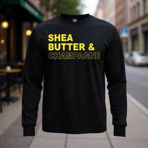 T-shirt à manches longues en beurre de karité et champagne, vêtements promotionnels - Product Image 3