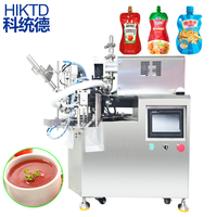 Machines de remplissage et de bouchage de sachets à bec verseur pour ketchup, beurre de cacahuète et mayonnaise, personnalisées en usine, machine de bouchage Doypack