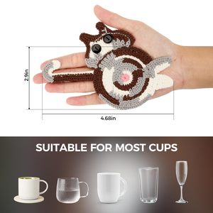 Sottobicchiere |   <span class=keywords><strong>Regali</strong></span> per Amanti dei Gatti, Sottobicchieri Creativi Intrecciati Divertenti, Graziosi Sottobicchieri per Caffè per Arredamento Casa e Tavola - Product Image 4