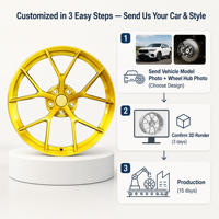 Velg Alloy Tempa Kustom Baru 18-24 Inch Deep Concave Gold Split Spoke 6x130 untuk F150 untuk Truk SUV 1500
