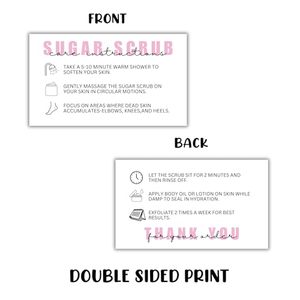 Tarjeta de Instrucciones para el Cuidado con Exfoliante de Azúcar, Papel Rectangular, Impresión Digital, Etiqueta Ecológica para Cuidado Personal - Product Image 4