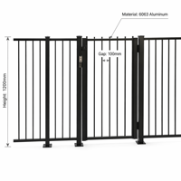 Clôture de piscine en aluminium robuste, barrière de sécurité pour enfants, panneaux de garde-corps métalliques antirouille pour installation résidentielle en arrière-cour, guide d'installation