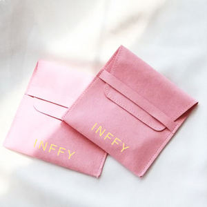 Pochette et boîte à bijoux en microfibre INFFY avec logo personnalisé, 13*20cm, emballage de luxe anti-poussière pour le rangement des bijoux - Product Image 2
