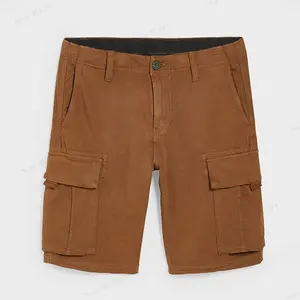 定制标志男士6口袋休闲实用货物短裤回收弹力编织软棉平纹男士货物短裤