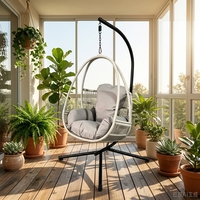 Fauteuil suspendu œuf en rotin tressé pour balcon et jardin, mobilier d'extérieur moderne personnalisé, vente en gros