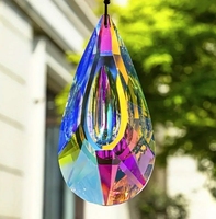 Prisma de Cristal K9 Multicolor con Diseño de Gota de Agua, Atrapasueños, Refractor de Luz Arcoíris, Adorno Colgante para Ventana de Dormitorio