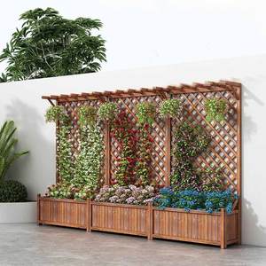 Thùng trồng cây gỗ ngoài trời có giàn leo, chậu hoa & chậu cây - Product Image 5