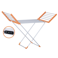 Séchoir à Linge Électrique Pliable avec Contrôleur de Température et Minuterie, Séchoir à Vêtements Électrique Portable Ailé pour Balcon