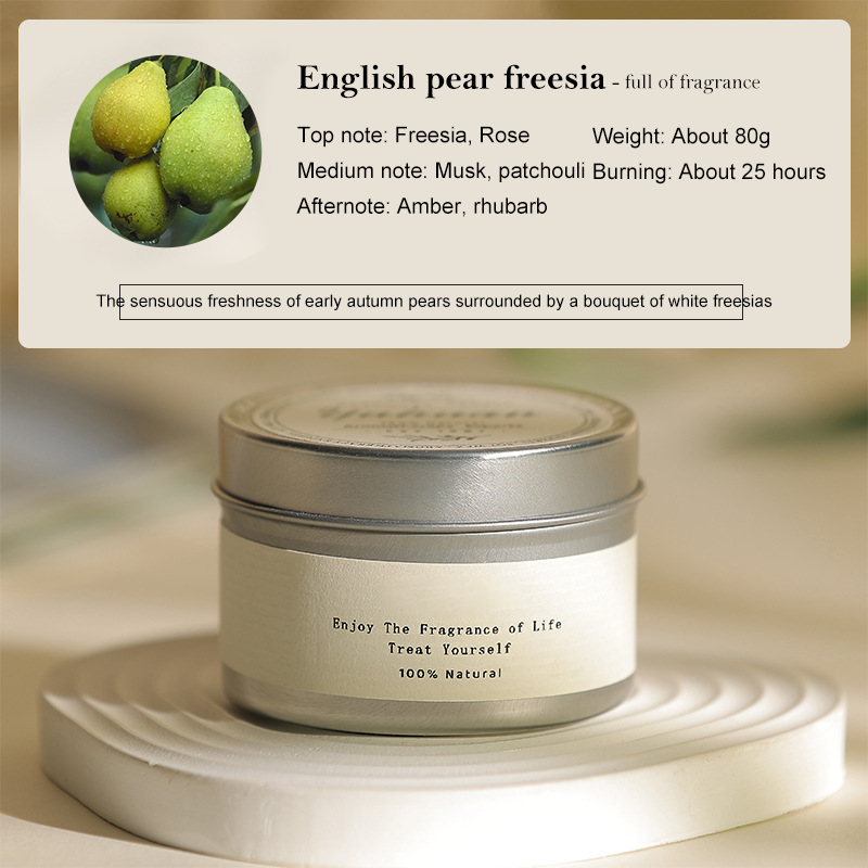 Boîte en fer argenté Aromathérapie/Fragris-Cire 80g
