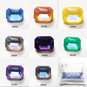 Point Retour Cristal <span class=keywords><strong>Verre</strong></span> Pierres Octogone Étape Coupe MK Fluorescent Série Strass Artisanat Diy Point Retour Pierres Lâche Strass - Product Image 6