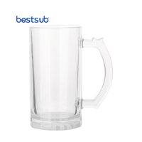 BestSub Vente en gros Tasse à bière en verre transparent personnalisée par sublimation 16 oz