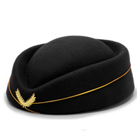 Syh1157 Sombrero de Boina Personalizado para Disfraz de Vuelo de Avión Cosplay de Azafata Asistente de Vuelo y Protocolo