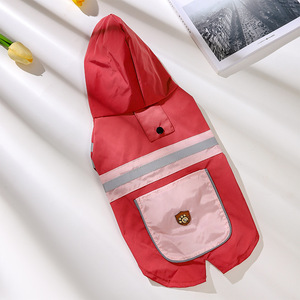 강아지 옷 새로운 애완 동물 의류 두 다리 후드 컬러 블록 비옷 제조 업체 - Product Image 3