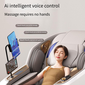 كرسي تدليك فاخر كبير الحجم رباعي الأبعاد للمنزل مع حركة مزدوجة للجسم بالكامل ومسار SL وخاصية انعدام الجاذبية وتصميم فاخر على شكل كابينة فضائية - Product Image 4