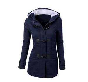 Gümrükleme satış kadın özel Logo kış rüzgarlık-kalın sıcak kapüşonlu orta uzunlukta ceket, tek göğüslü rahat ceket - Product Image 6