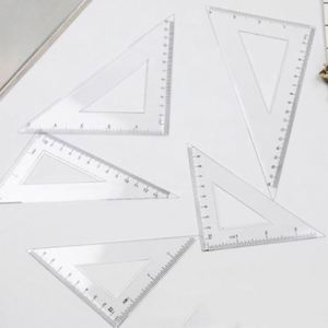 Regla de Plástico Transparente con Escala Triangular y Semicircular, para Medir Digitalmente, Material Escolar con Logotipo Personalizado Promocional - Product Image 3