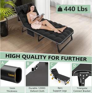 <span class=keywords><strong>Lit</strong></span> de camping de voyage de conception de logo personnalisé en gros Dashing Portable réglable randonnée maison pliant lits de couchage pour Evetns - Product Image 4