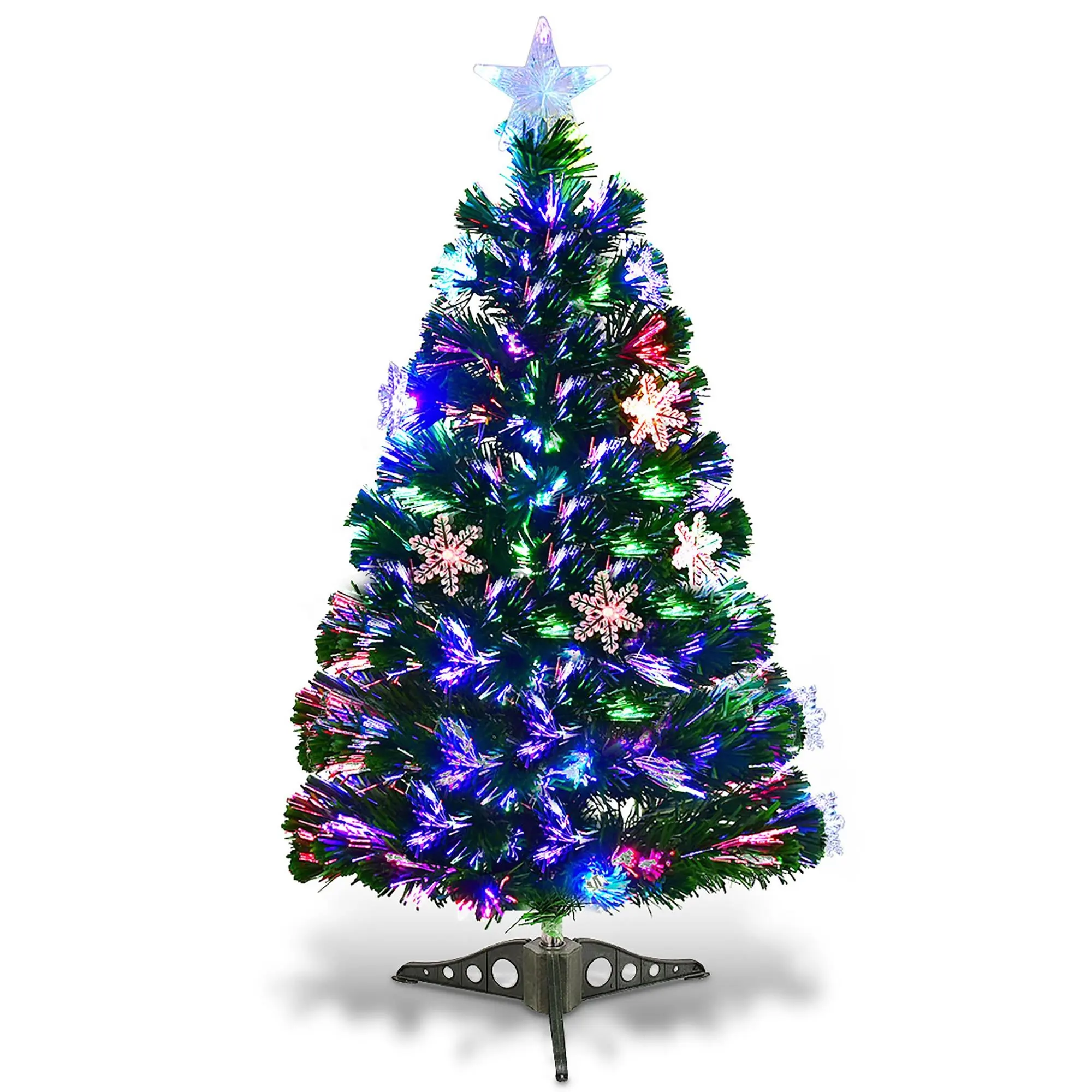 Albero di natale in fibra ottica a basso prezzo Multi luci stelle decorazione Mini albero di natale