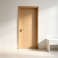 Porte extérieure moderne en bois, finition naturelle, grain MDF, isolation phonique, pour cuisine, école, usage extérieur.