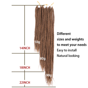 Offre Spéciale <span class=keywords><strong>Tresses</strong></span> au Crochet 14-22 pouces, 30 Brins/Paquet pour Femmes Noires, Extensions de Cheveux Synthétiques à Torsades <span class=keywords><strong>Sénégalaises</strong></span> - Product Image 3